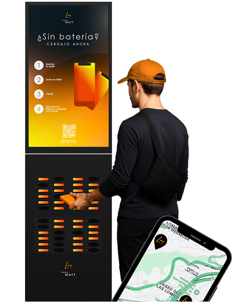 Usuario frente a una estación 32